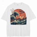 T-shirt-Loose-avec-Illustration-de-la-Vague-Hokusai-et-Soleil-Japonais-picture-95889-4