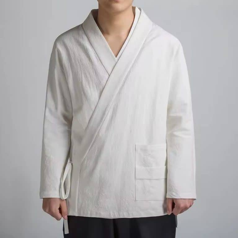 Veste-Cardigan-Kimono-a-col-Croise-et-Poche-Plaquee-pour-Homme-4033