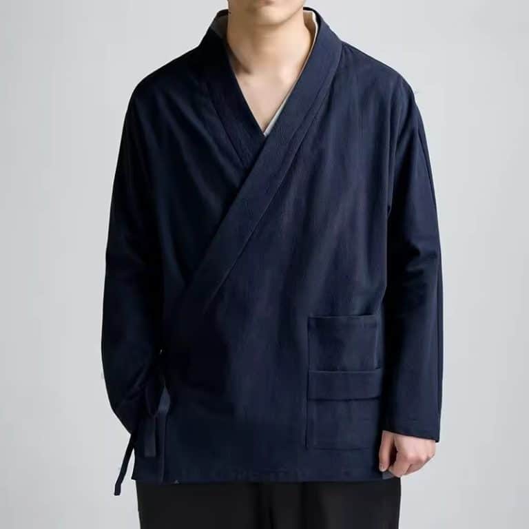 Veste-Cardigan-Kimono-a-col-Croise-et-Poche-Plaquee-pour-Homme-4191-1