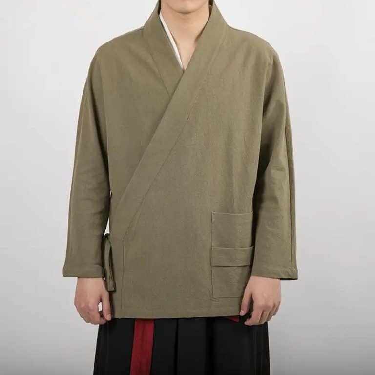 Veste-Cardigan-Kimono-a-col-Croise-et-Poche-Plaquee-pour-Homme-galerie-9334