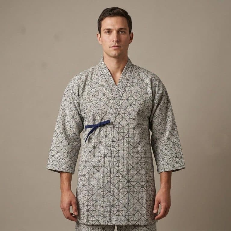 Veste-Kendo-Keikogi-a-Motif-Geometrique-Asanoha-en-Coton-picture-4542