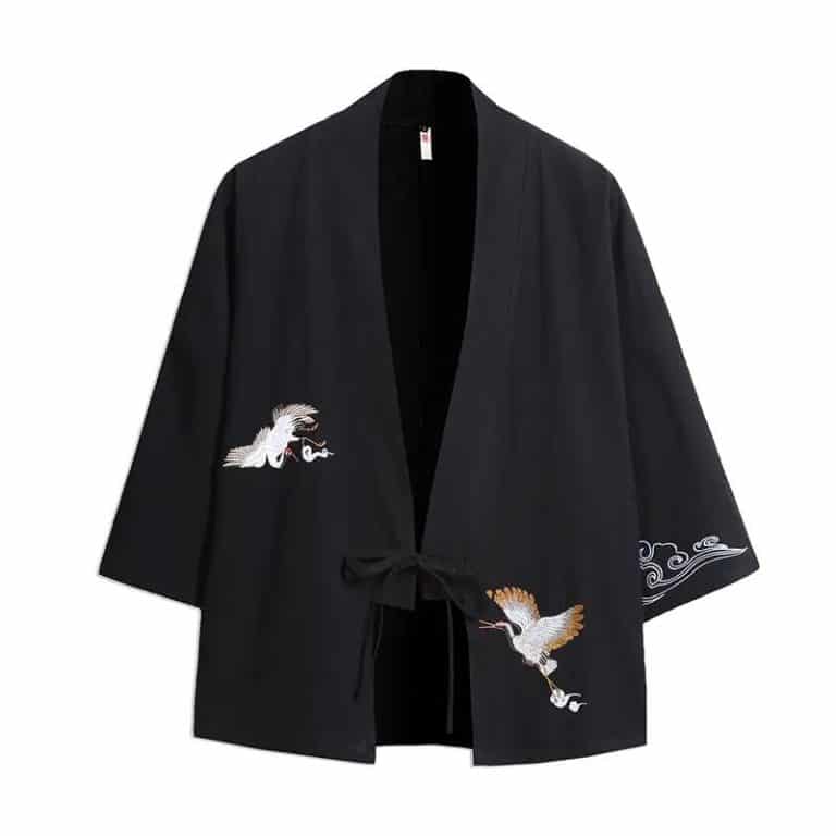 Veste-Kimono-a-Manches-Trois-quarts-avec-Broderies-de-Grues-Japonaises-galerie-5455