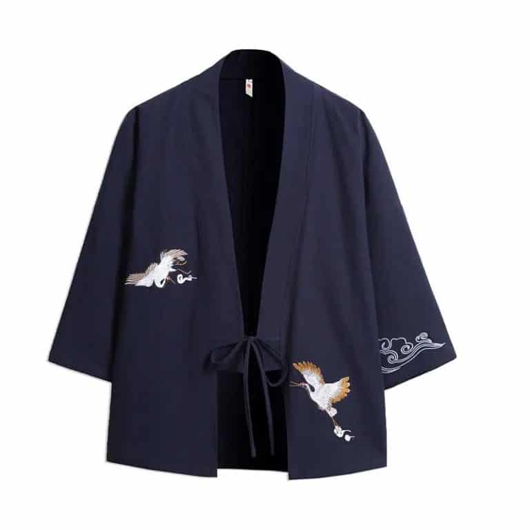 Veste-Kimono-a-Manches-Trois-quarts-avec-Broderies-de-Grues-Japonaises-galerie-7391