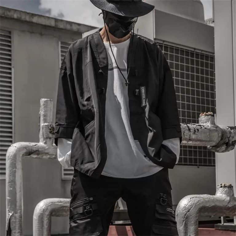 Veste-Kimono-a-Manches-Trois-quarts-avec-Poche-Zippee-galerie-3606