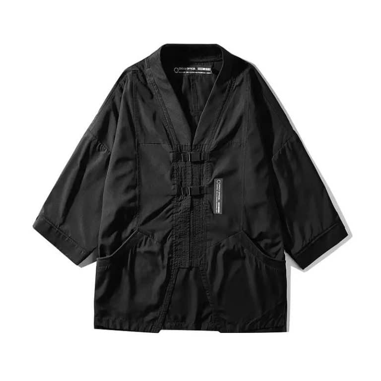 Veste-Kimono-a-Manches-Trois-quarts-avec-Poche-Zippee-galerie-8233