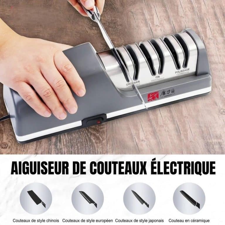 Aiguiseur de couteaux électrique pour couteaux japonais à meules diamantées