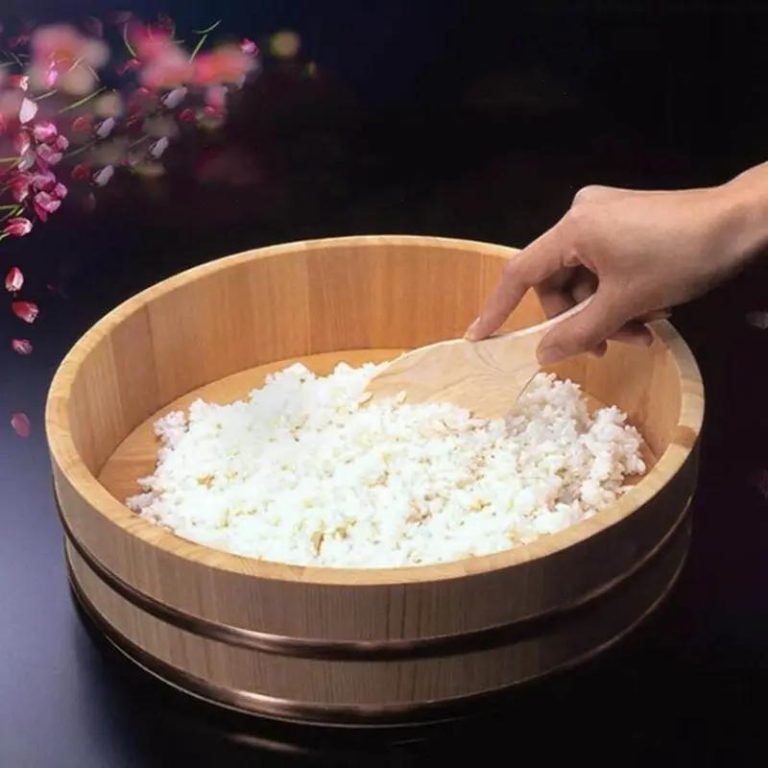 Bac-a-riz-Hangiri-pour-Sushi-en-Bois-Naturel-avec-Cerclage-en-Cuivre-galerie-3059