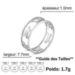 Bague de chat qui marchent ajourée en acier inoxydable - Argent, 11