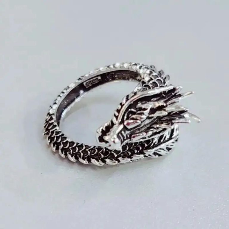 Bague-de-Dragon-Mythique-de-Louroboros-Argente-Ajustable-galerie-4661