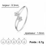 Bague de fleur en argent ajouré avec double anneau