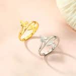 Bague de papillon minimaliste en acier inoxydable