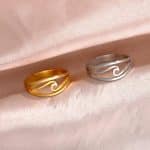 Bague de la Grande Vague au design entrelacé et ajouré