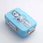 Boîte à bento Kawaii à compartiments et couvercle fantaisie - Bleu Ciel