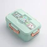 Boîte à bento Kawaii à compartiments et couvercle fantaisie - Vert Menthe