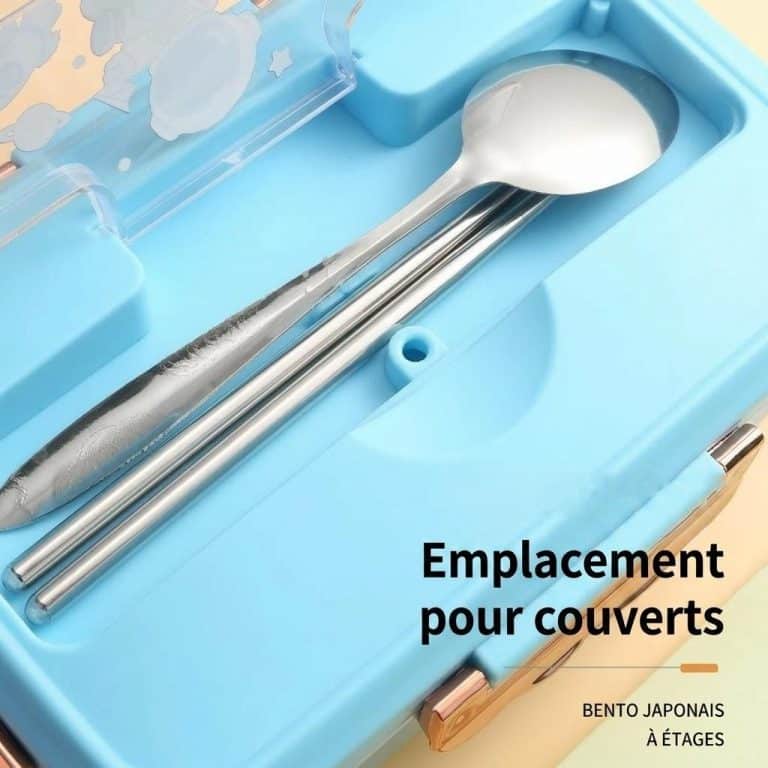 Boîte à bento Kawaii à compartiments et couvercle fantaisie