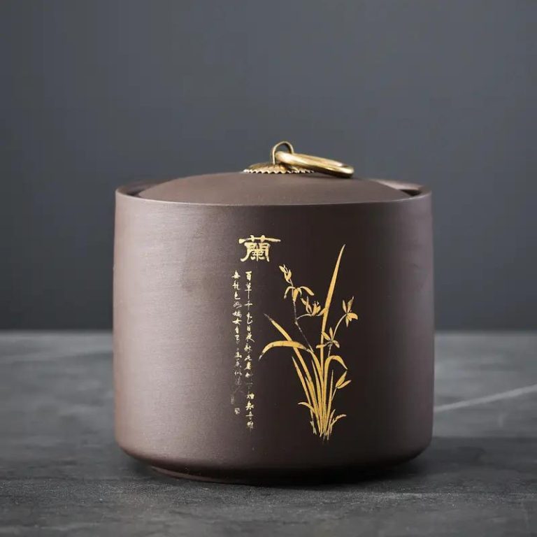 Boite-a-the-Japonaise-en-Ceramique-avec-Decor-Dore-Grave-galerie-1554