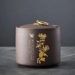 Boite-a-the-Japonaise-en-Ceramique-avec-Decor-Dore-Grave-galerie-1985