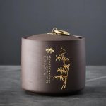 Boite-a-the-Japonaise-en-Ceramique-avec-Decor-Dore-Grave-galerie-7498