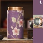 Boite a the Vintage en Metal avec Motifs Floraux