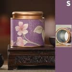 Boite a the Vintage en Metal avec Motifs Floraux