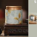 Boite a the Vintage en Metal avec Motifs Floraux