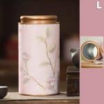 Boite a the Vintage en Metal avec Motifs Floraux