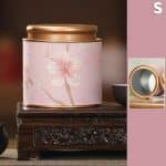 Boite a the Vintage en Metal avec Motifs Floraux