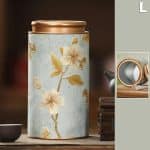 Boite a the Vintage en Metal avec Motifs Floraux
