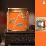 Boite a the Vintage en Metal avec Motifs Floraux