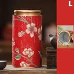Boite a the Vintage en Metal avec Motifs Floraux