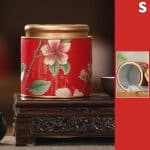 Boite a the Vintage en Metal avec Motifs Floraux