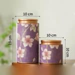Boite a the Vintage en Metal avec Motifs Floraux