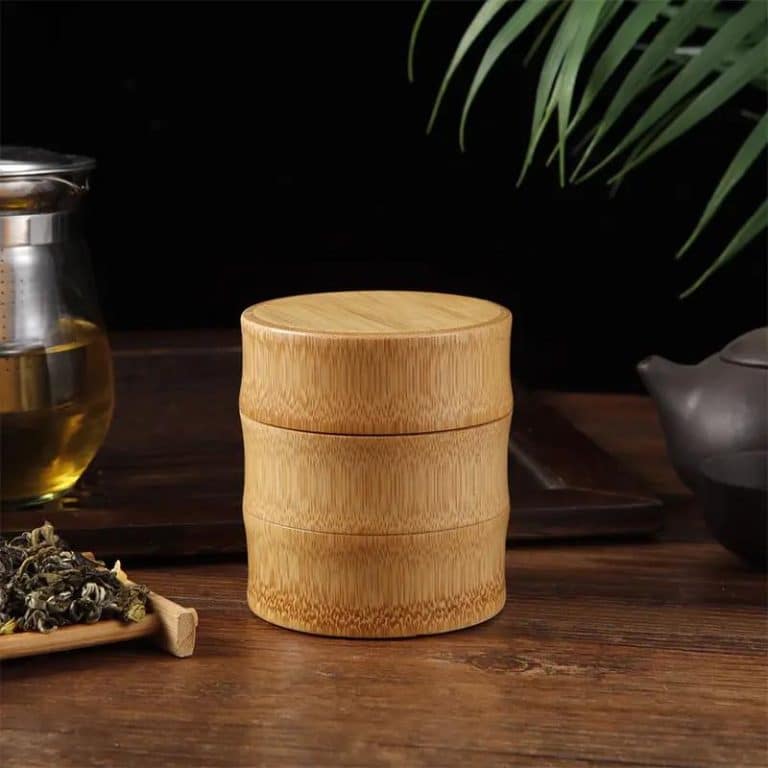Boîte à thé en vrac en bambou avec couvercle - Style A