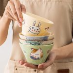 Bol-Japonais-en-Ceramique-a-Motifs-Danimaux-Kawaii-pour-Soupe-et-Nouilles-galerie-2424