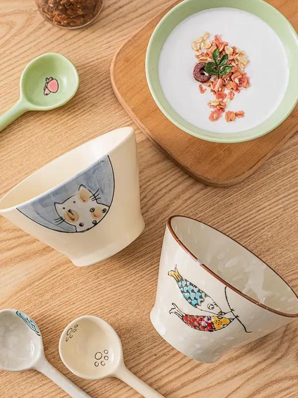 Bol-Japonais-en-Ceramique-a-Motifs-Danimaux-Kawaii-pour-Soupe-et-Nouilles-galerie-9547