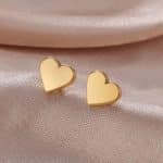 Boucles d'oreilles en forme de cœur en acier inoxydable