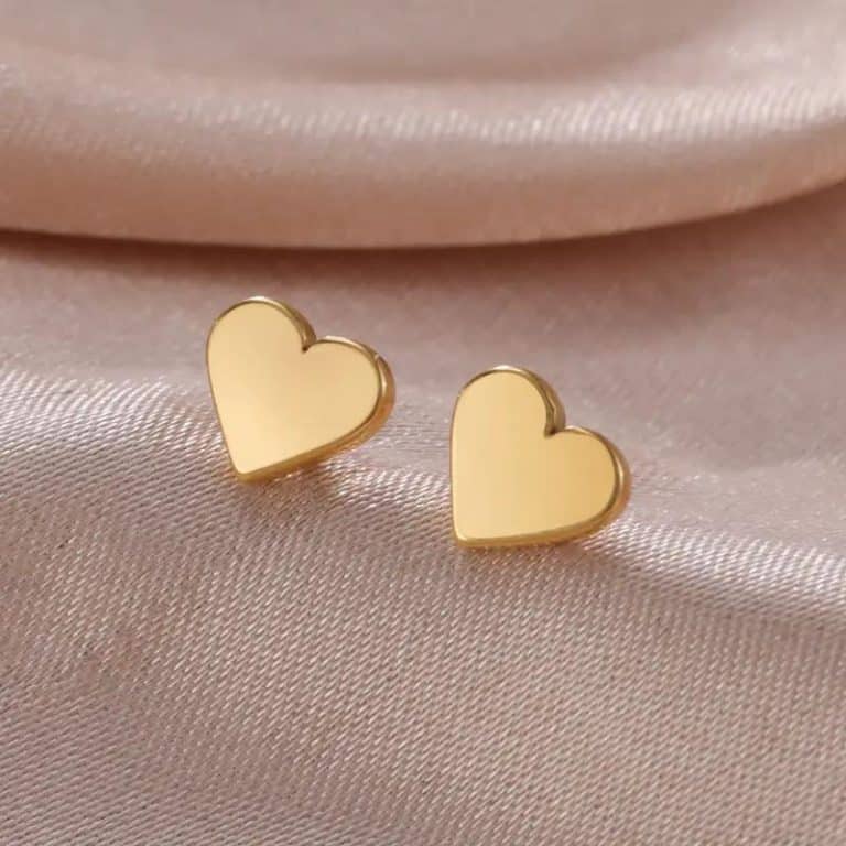 Boucles d'oreilles en forme de cœur en acier inoxydable