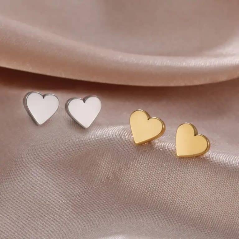 Boucles d'oreilles en forme de cœur en acier inoxydable