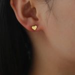 Boucles d'oreilles en forme de cœur en acier inoxydable