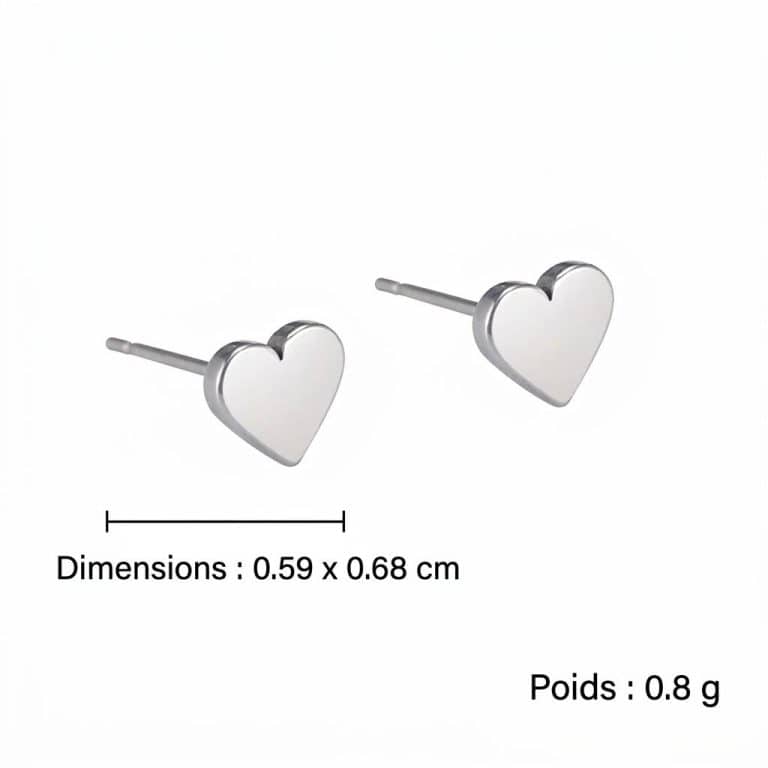 Boucles d'oreilles en forme de cœur en acier inoxydable