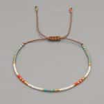 Bracelet de perles de rocaille tissées multicolores - Blanc et Orange