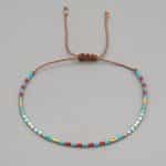 Bracelet de perles de rocaille tissées multicolores - Turquoise et Rouge