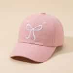 Casquette femme avec broderie de nœud décoratif