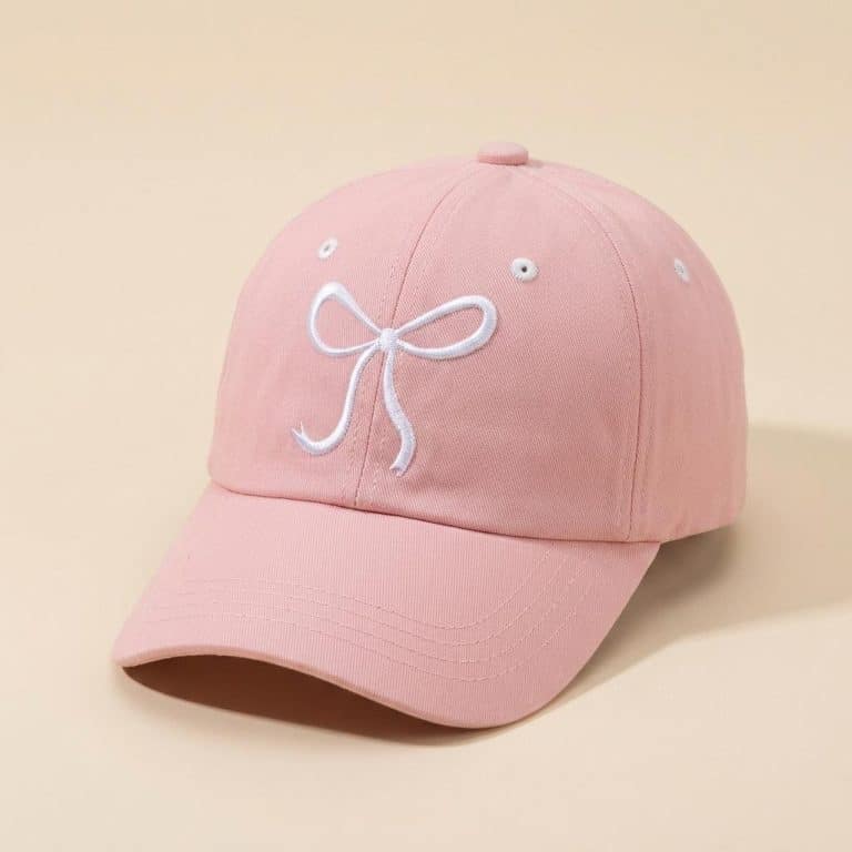 Casquette femme avec broderie de nœud décoratif