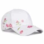 Casquette florale brodée aux motifs de sakura - Blanc