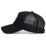 Casquette trucker avec patch brodé à visage souriant