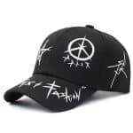 Casquette de baseball streetwear à motifs graphiques - Noir
