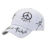 Casquette de baseball streetwear à motifs graphiques - Blanc