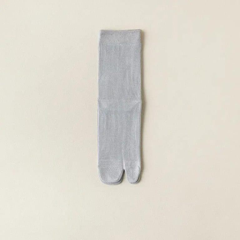 Chaussettes Tabi japonaises en coton mi-mollet - Gris