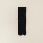 Chaussettes Tabi japonaises en coton mi-mollet - Noir